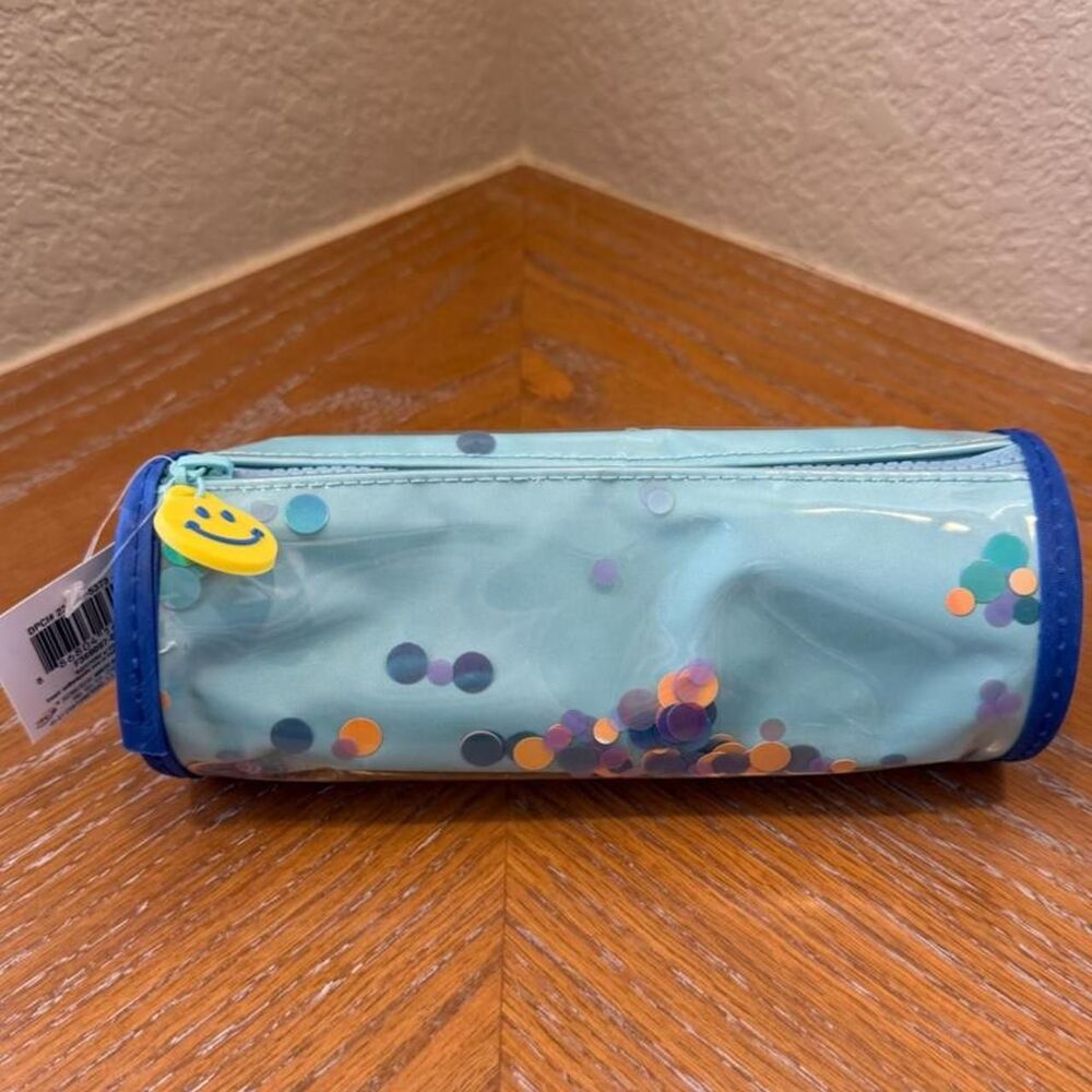 NWT Blue Confetti Pencil Pouch Bag